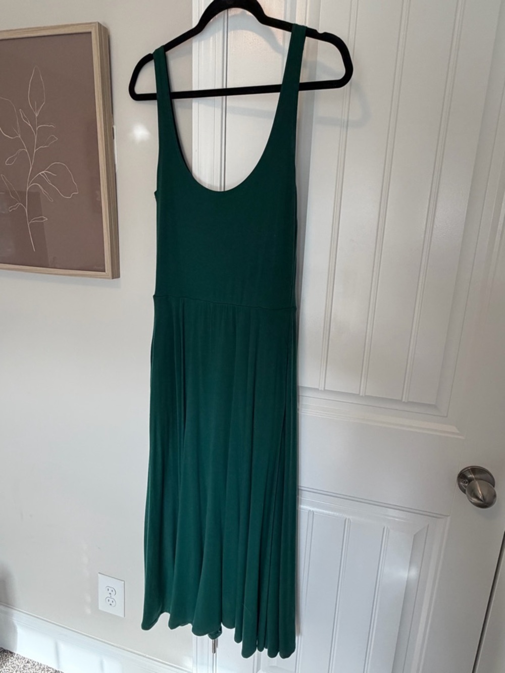 Reformation Deep Green Scoop-Neck Midi Dress